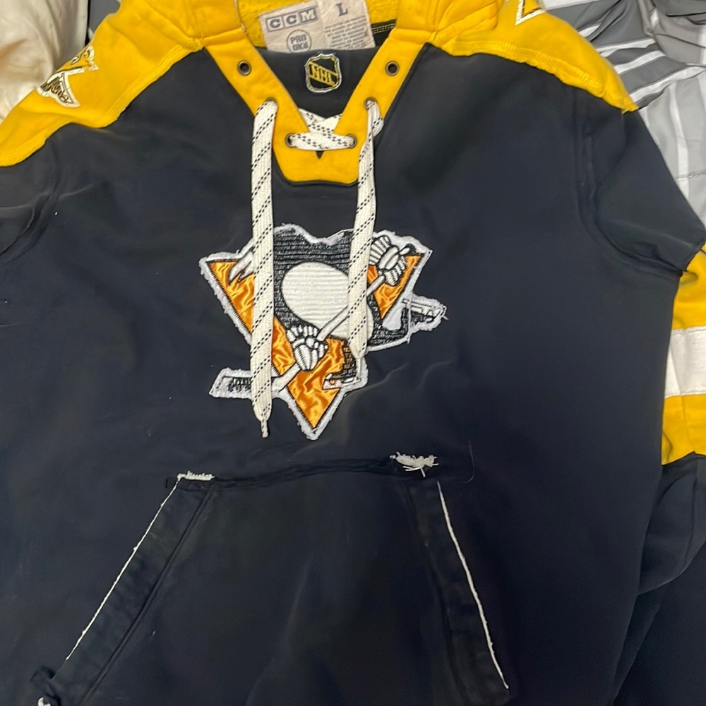 large ccm classic penguins hoodie
